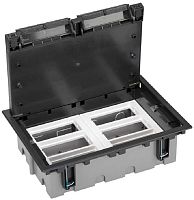 Лючок регулируемый в фальшпол Simon Connect Cima SF610 4х2 мод. 225x310x92мм IP44 графит картинка